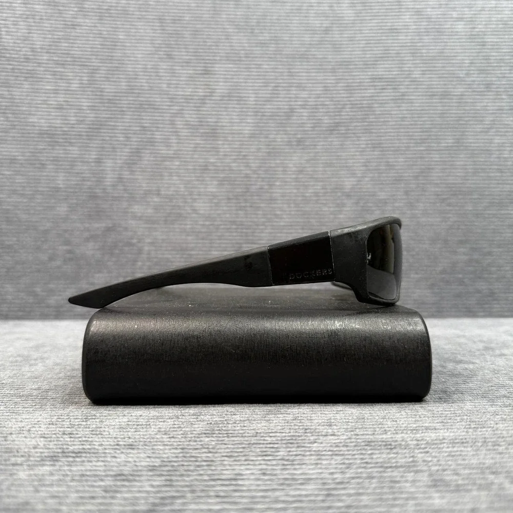 Dockers Mens Wrap Sunglasses Matte Black Sport Rectangular KHL Y2k